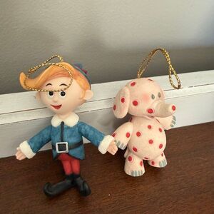 Rudolph the Red-Nosed Reindeer Hermey Elf & Spotted Elephant Christmas Ornament